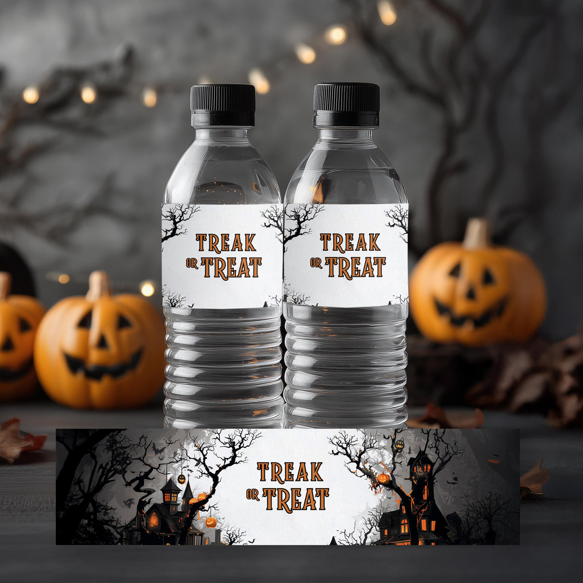 EDITABLE Halloween Party Bottle label, Halloween Party Water Bottle Label, Party decorations Instant Download Printable Templates