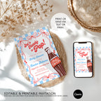 She's Ready to pop Baby Shower Invitation Bundle, Soda Baby Party Invite