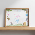 Winnie the Pooh Gender Reveal Custom Sign, 8x10 Baby Shower Party Custom Signs