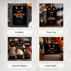 Editable Halloween Pumpkin Face Party Bundle Decorations, Pumpkin Face Party Package Bundle, Halloween Pumpkin Face Decorations