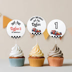 Editable Racing Car Birthday Cupcake toppers, Racing Car Party Cake toppers, Fast Car Template printable Instant Digital download 5987