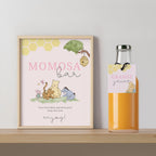 Pink Winnie the Pooh Mimosa Bar Sign, Momosa Bar Baby Shower Juice Tags