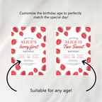 Berry First High Chair Banner, Strawberry Printable Bunting Flag