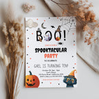 Editable Halloween Party Invitation Halloween Birthday Invitation Kids Costume Party Spooky Celebration Boy Digital Template Evite