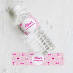 EDITABLE Hot Pink Doll Summer Birthday Bottle label, Pink Pool Party Water Bottle Label Party decoration Instant Download