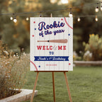 Rookie of the Year Welcome Sign, Baseball 1st Birthday Sign