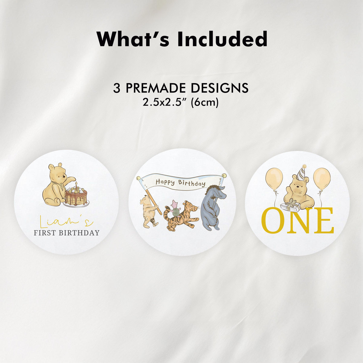 Winnie the Pooh Cupcake Topper, Birthday Cupcake Toppers