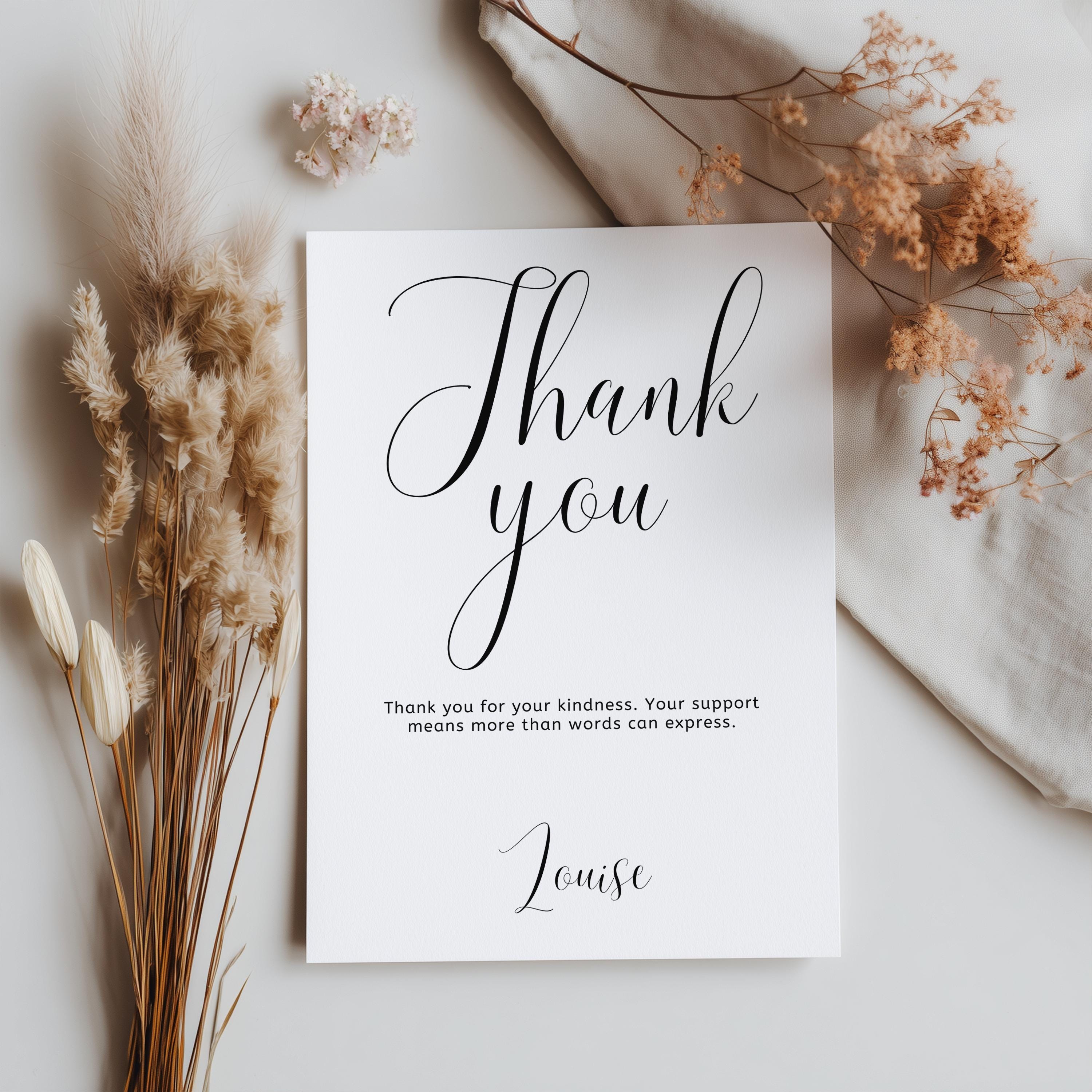 Minimalist Modern Thank You Card Template, Simple Special Thanks Printable Card 9175