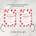 Editable Two Sweet Birthday Party Decorations | Strawberries Printable Party Bundle