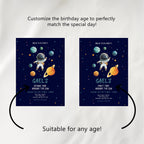Astronaut Birthday Invitation | Second Trip Around the Sun | Editable Canva Template | Space Birthday Invite