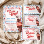 She's Ready to pop Baby Shower Invitation Bundle, Soda Baby Party Invite