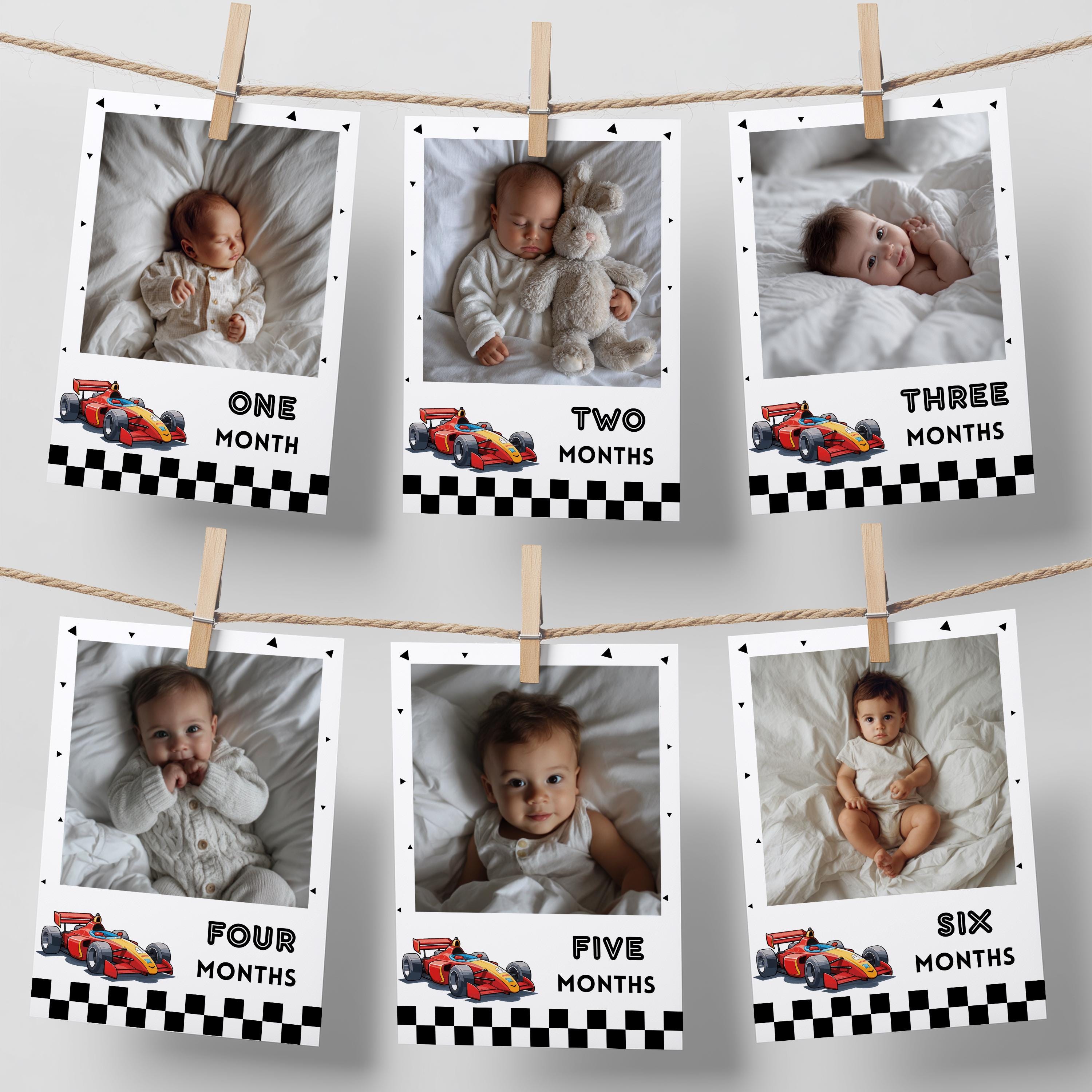 Fast One First Year Photos, Cars 1st Birthday Photos, Baby's First Year Month Photos, Monthly Photo Banner 5987