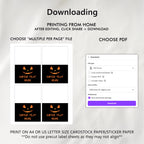 Editable Halloween Pumpkin Face Party Food Tags | Halloween Buffet Labels | Halloween Party Tent Cards | Instant Download