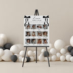 Black Bow Minimalist 1st Birthday Milestone Sign, Black Ribbon, Coquette, Gender neutral, 9174