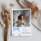 Blue Bow First Year Photos, Blue Bow 1st Birthday Photos, Blue Ribbon Baby's First Year Month Photos, Monthly Photo