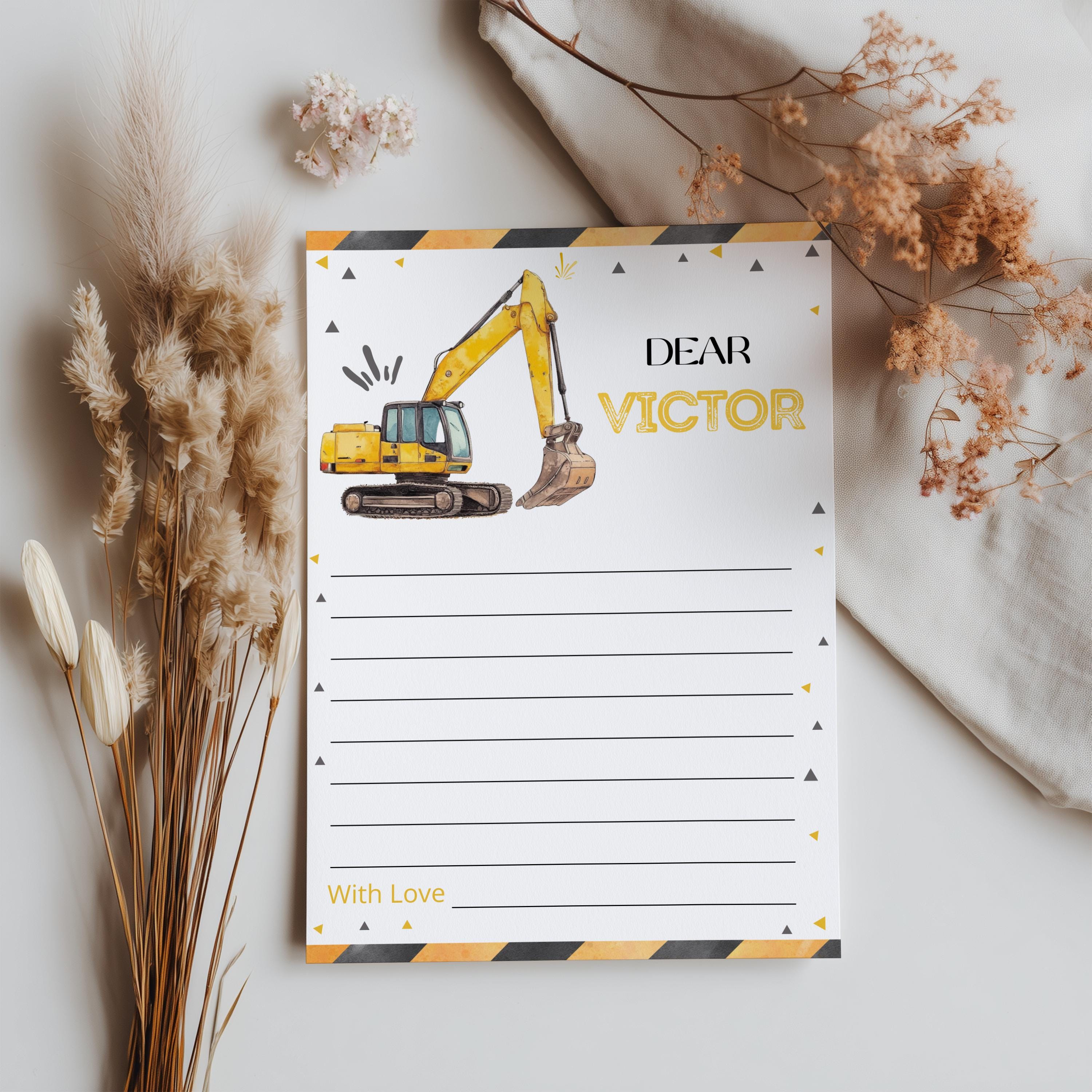 Construction First Birthday Time Capsule Sign, Yellow Tractors 1st Birthday Time Capsule, Construction 1st Birthday Decorations 9164
