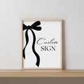 Black Bow Minimalist Custom Signs, Gender neutral, 8x10 Sign, Printable 1st Birthday Signs 9174