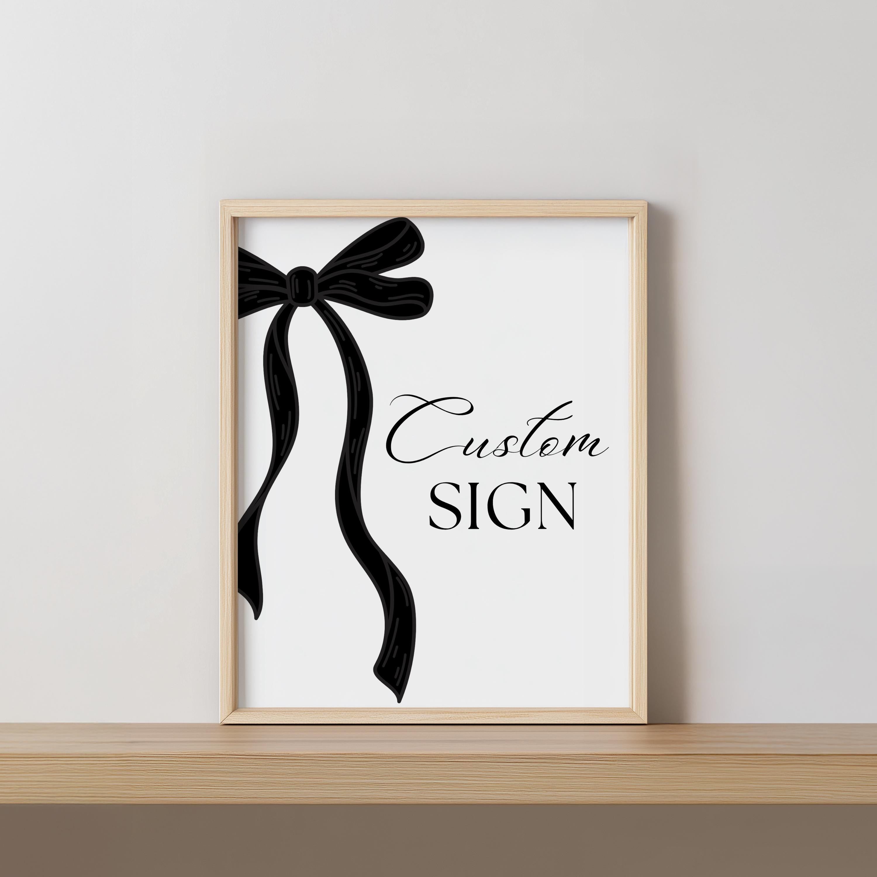 Black Bow Minimalist Custom Signs, Gender neutral, 8x10 Sign, Printable 1st Birthday Signs 9174