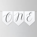 Minimalist Modern High Chair Banner, Gender neutral, Printable Bunting Flag 9175