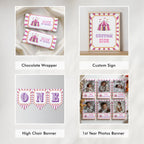 Pink Circus Bundle Birthday , Carnival 1st Party Decorations, Printable Party Set