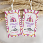 Girl Circus Invitation , Pink Carnival Birthday Invite