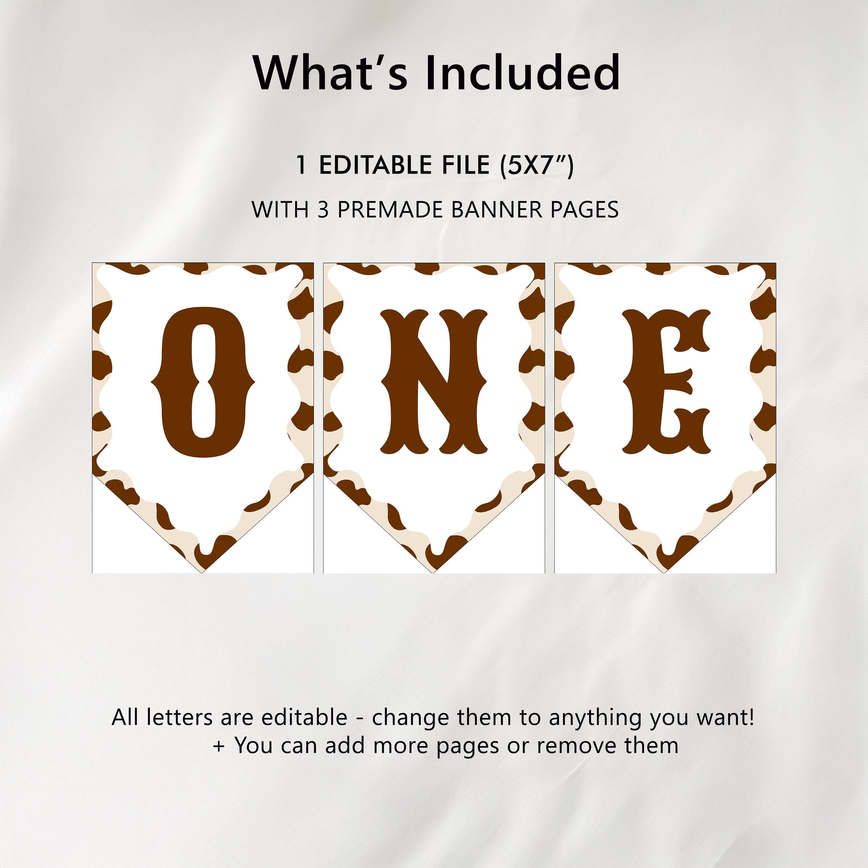 First Rodeo High Chair Banner Cowboy 1st First Birthday High Chair ONE Banner Wild West Party Printable Digital 8539