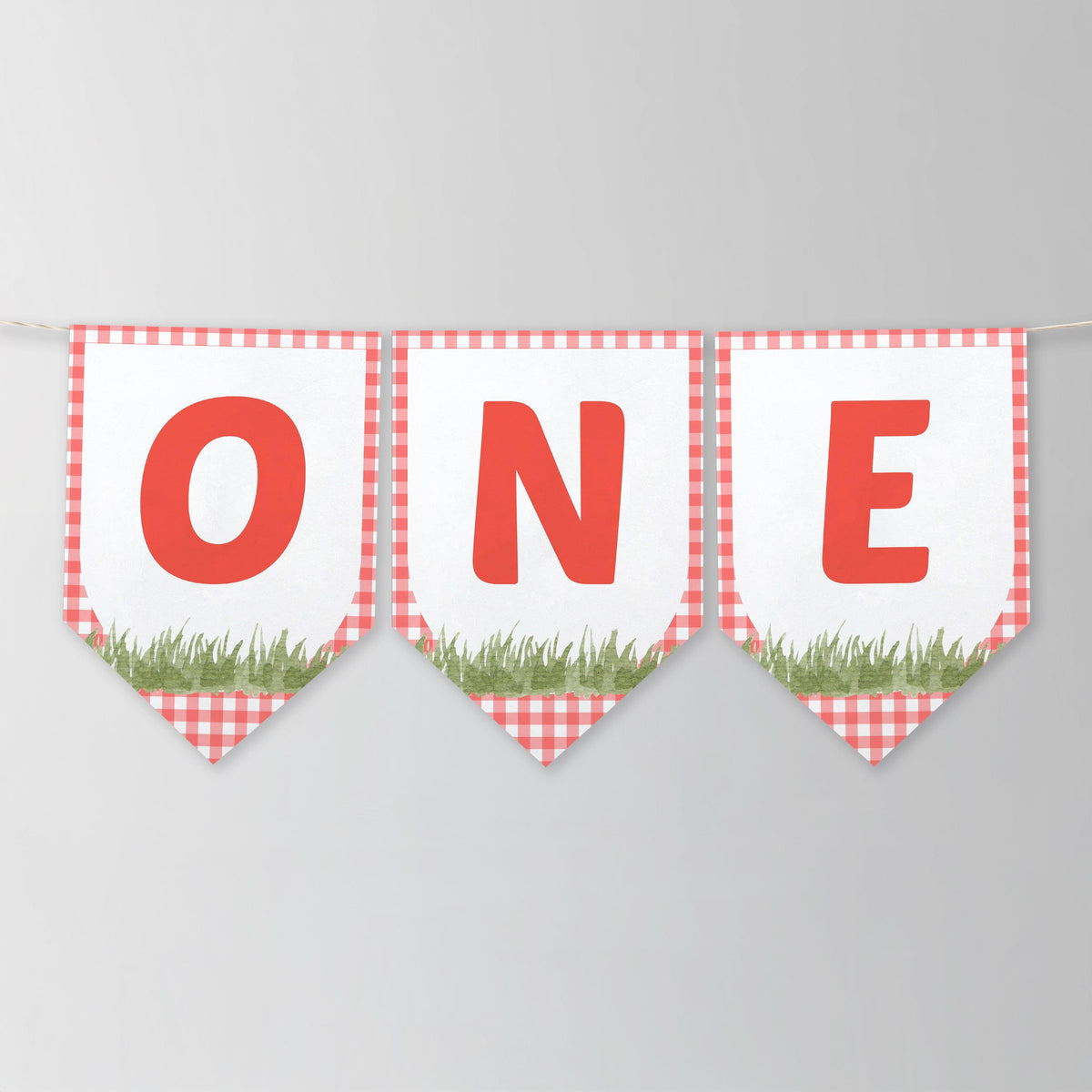 Farm High Chair Banner, Barnyard First Birthday Party Decor, Printable Bunting Flag