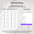 Teddy Bear Diaper Raffle Card, Baby Shower Printable Nappy Raffle Cards