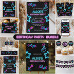 Editable Music Neon K-pop Party Decorations | Music Neon Kpop Singer Birthday Bundle | Music Korean Pop Party Set | Instant Download