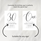 Minimalist Modern 30th Birthday Invitation, Gender neutral Invite, Thirty Birthday Party Invitations 9176