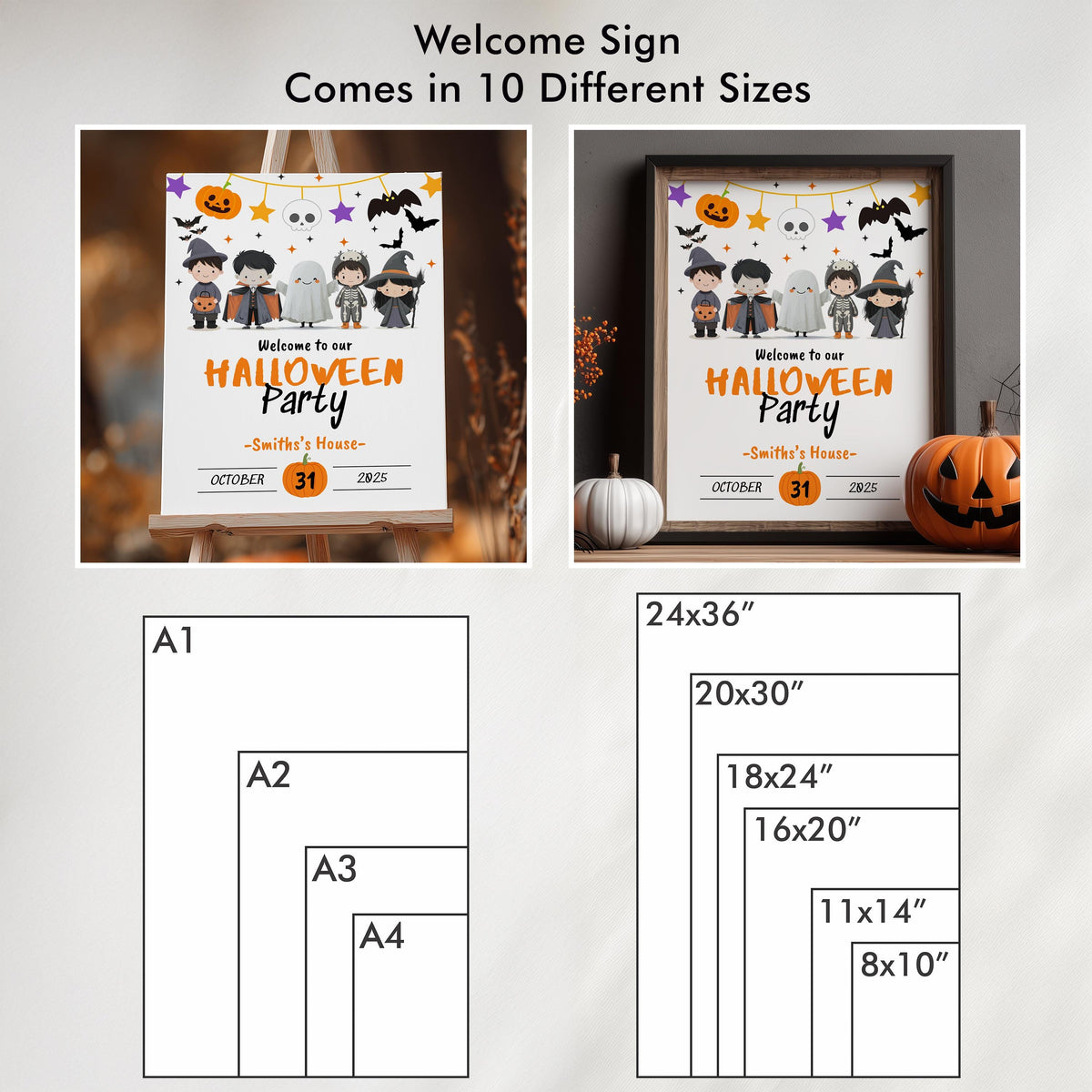 Editable Spooktacular Halloween Costume Party Bundle Decorations, Halloween Costume Party Package Bundle, Halloween Party Bundle