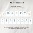 Teddy Bear Happy Birthday Banner