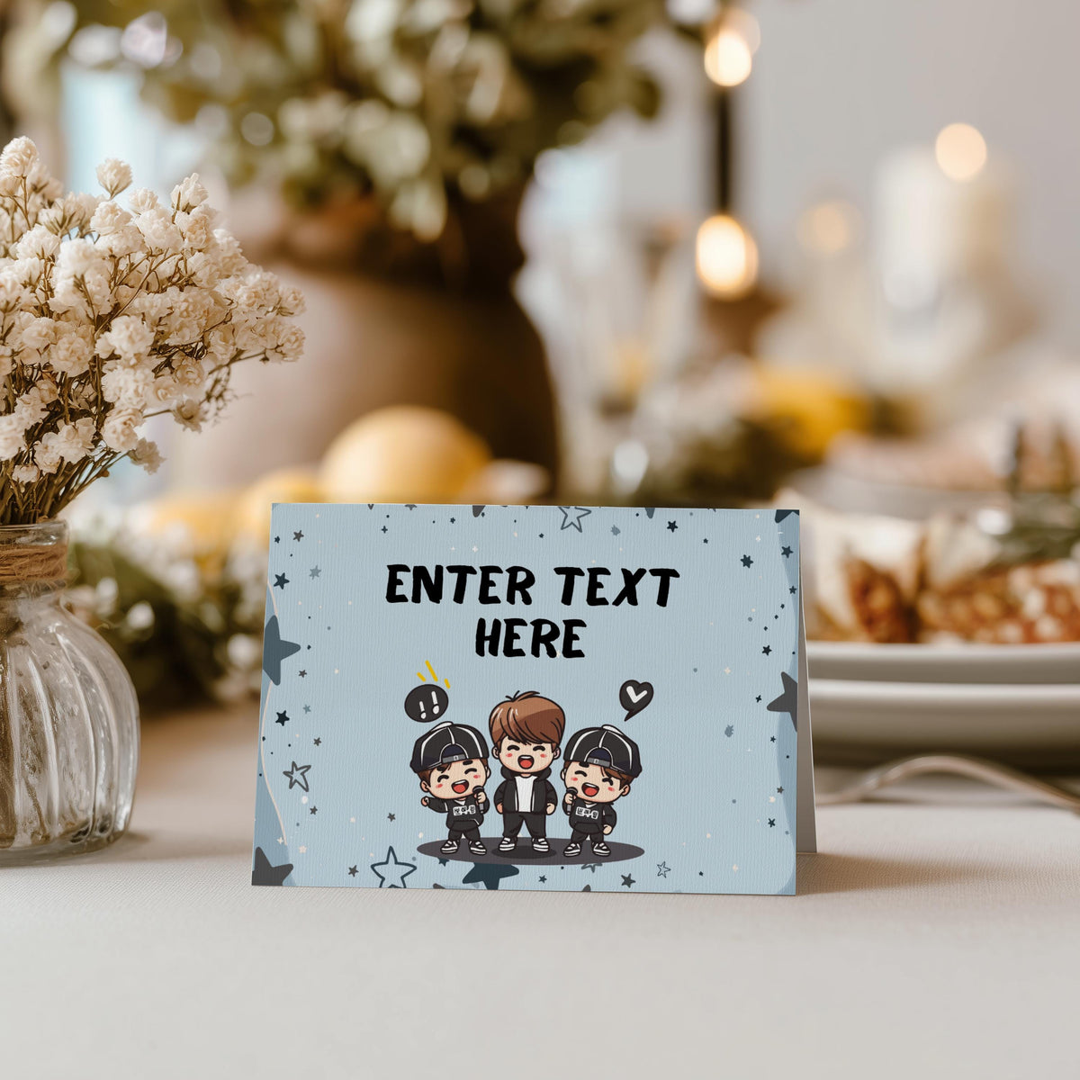 Editable K-pop Food Tags | Korean Pop Party Buffet Labels | Kpop Tent Cards | Printable Table Labels | Instant Download