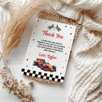 Racing Car Editable Birthday Thank you card, Racing Car Thank you card Printable Template Instant Download 5987