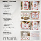 Circus Party Bundle, Carinval Printable Birthday Decorations Party Set