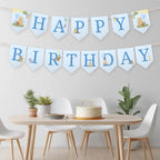 Blue Winnie the Pooh Birthday Banner, Happy Birthday Printable Banners