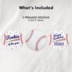 Baseball Cupcake Topper, Rookie 1st Birthday Cupcake Toppers