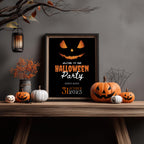 Halloween Pumpkin Face Party Welcome Sign, Halloween Pumpkin Face Party sign, Editable Template, Halloween Theme, Instant download