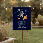 Space Astronaut Birthday Welcome Sign – Second Trip Around the Sun Editable & Instant Download
