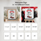 Growing Up Two Fast Welcome Sign, Racing Red Cars Sign, Car Second Birthday 9179