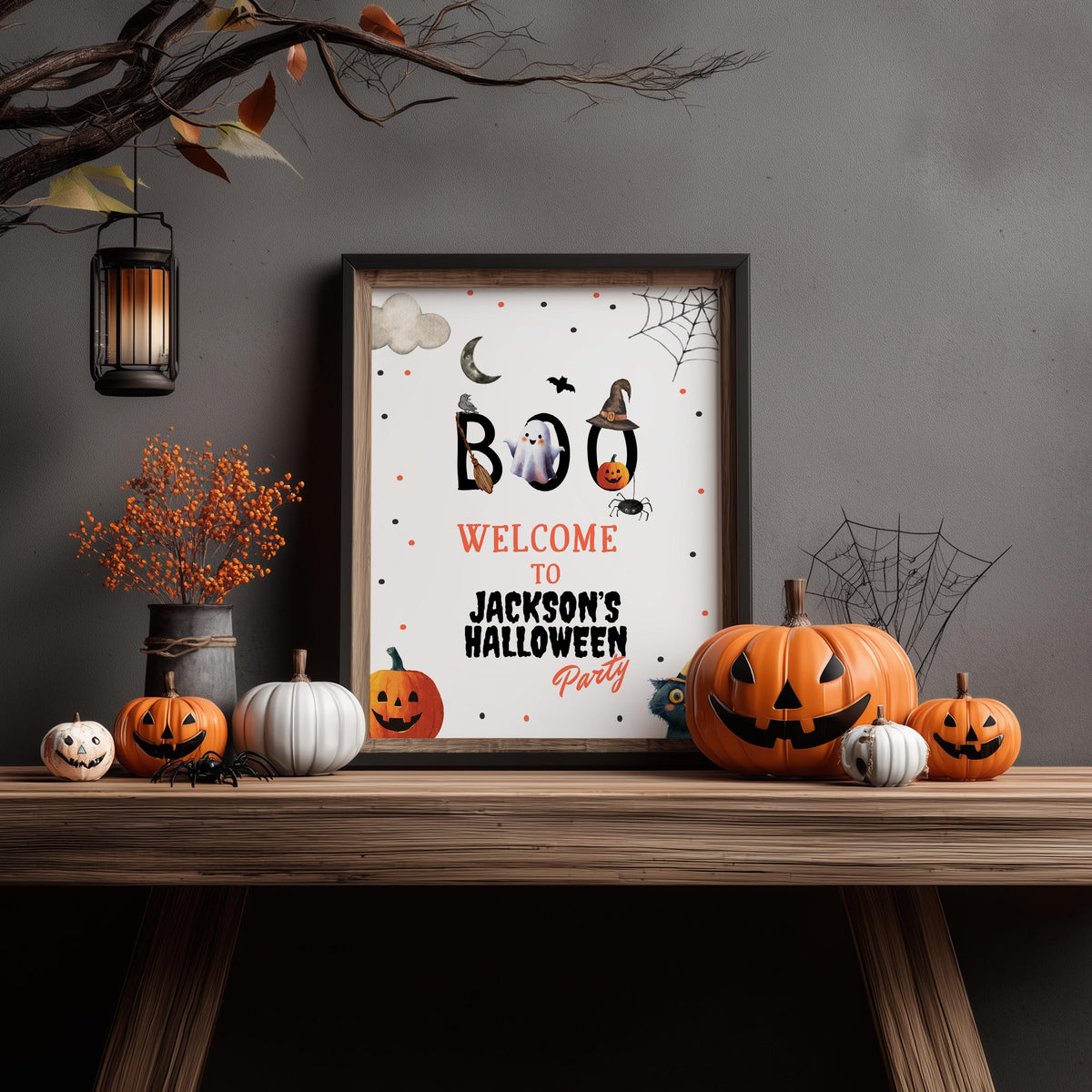 Halloween Welcome Sign, Costume Party Sign Template