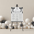 Black Bow Minimalist 1st Birthday Milestone Sign, Black Ribbon, Coquette, Gender neutral, 9174