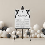 Black Bow Minimalist 1st Birthday Milestone Sign, Black Ribbon, Coquette, Gender neutral, 9174