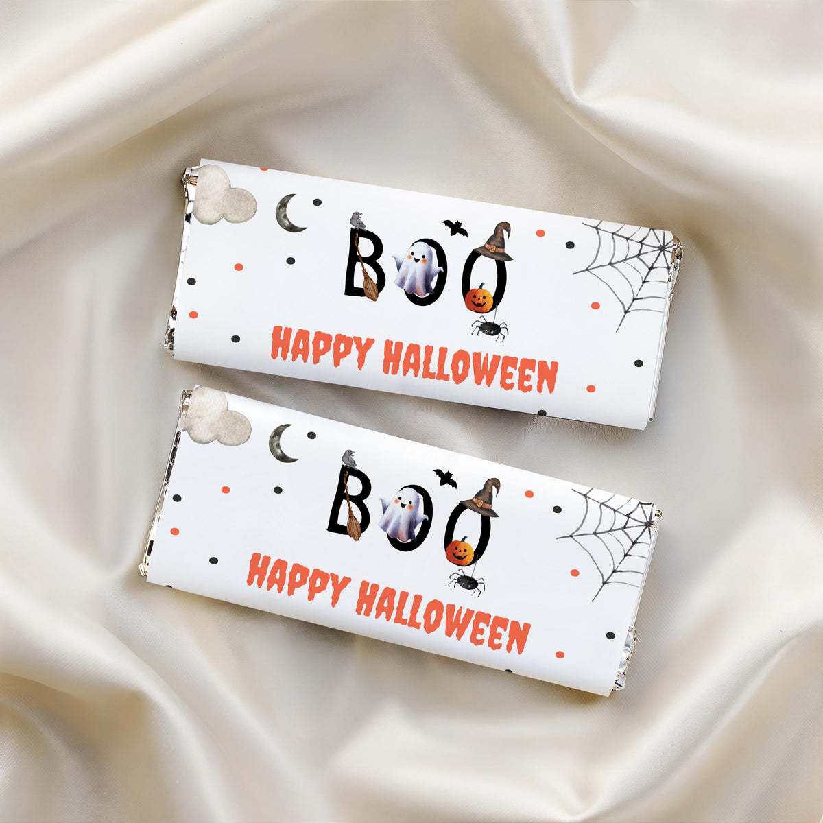 Editable Boo Halloween Cute Costume Party Candy Bar Wrapper
