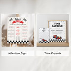Rancing Car Party Decorations, First Birthday Red Car Party Bundle, Fast Car Birthday Party Set Template Instant Download 5987