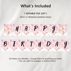 Pink Boo Ghost Birthday Banner: Halloween Party Decor (Printable Download) 9162