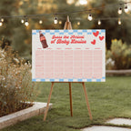 Ready to pop Baby Shower Due Date Calendar, Soda Baby Arrival Signs