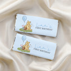 Blue Winnie the Pooh Birthday Chocolate Wrappers, Candy Bar Label