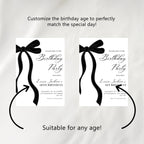 18th Party Decoration | 18th Birthday Bundle | Adult Black Bow Eighteenth Minimalist Decorations | Download 9173