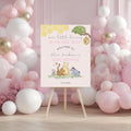 Pink Winnie the Pooh Baby Shower Welcome Sign, Template Party Signs